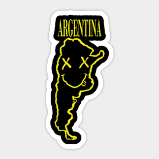 Vibrant Argentina x Eyes Happy Face: Unleash Your 90s Grunge Spirit! Sticker